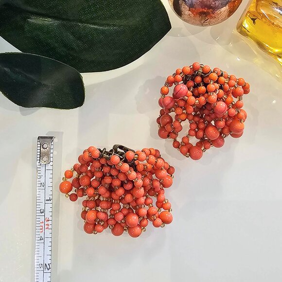Lot of Orange Vintage Clip-on Earrings - Picture 2 of 7